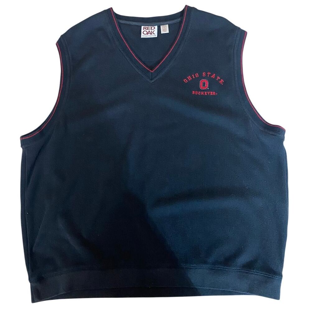 Red Oak Ohio State Sweater Vest XL Blue Red College Preppy Old Money